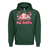 Sports Green be mine baby pig Zipper Hoodie - RanaPortraitStore