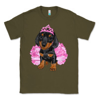 Army Green Balerina Dachshund With Tutu Classic Tee - RanaPortraitStore
