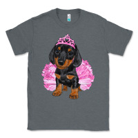 Charcoal Heather Balerina Dachshund With Tutu Classic Tee - RanaPortraitStore