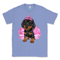 Colony Blue Balerina Dachshund With Tutu Classic Tee - RanaPortraitStore