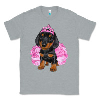 Heather Grey Balerina Dachshund With Tutu Classic Tee - RanaPortraitStore