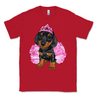 Red Balerina Dachshund With Tutu Classic Tee - RanaPortraitStore
