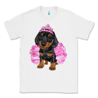 White Balerina Dachshund With Tutu Classic Tee - RanaPortraitStore