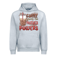 Heather Grey coffee gives me mother powers Urban Hoodie - MaliasSmallBusiness