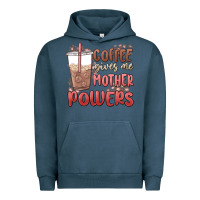 Pigment Midnight Navy coffee gives me mother powers Urban Hoodie - MaliasSmallBusiness