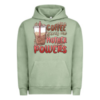 Pigment Oil Green coffee gives me mother powers Urban Hoodie - MaliasSmallBusiness