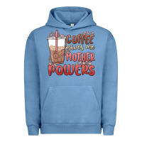 Pigment Pebble Blue coffee gives me mother powers Urban Hoodie - MaliasSmallBusiness