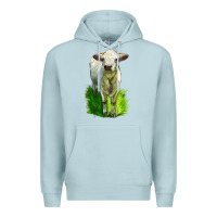 Blue Mist Charolais Heifer Premium Hoodie - LillyAllenDesigns