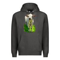 Charcoal Heather Charolais Heifer Premium Hoodie - LillyAllenDesigns