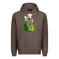 Coffee Charolais Heifer Premium Hoodie - LillyAllenDesigns