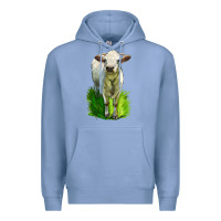 Colony Blue Charolais Heifer Premium Hoodie - LillyAllenDesigns