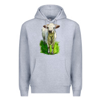 Heather Grey Charolais Heifer Premium Hoodie - LillyAllenDesigns