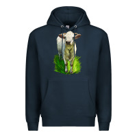 Navy Charolais Heifer Premium Hoodie - LillyAllenDesigns