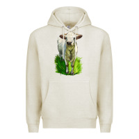Oatmeal Heather Charolais Heifer Premium Hoodie - LillyAllenDesigns