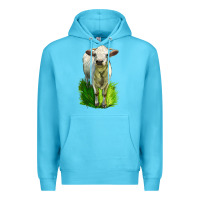 Ocean Blue Charolais Heifer Premium Hoodie - LillyAllenDesigns