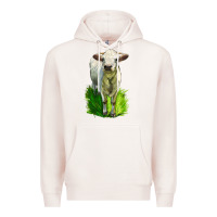 Pale Pink Charolais Heifer Premium Hoodie - LillyAllenDesigns