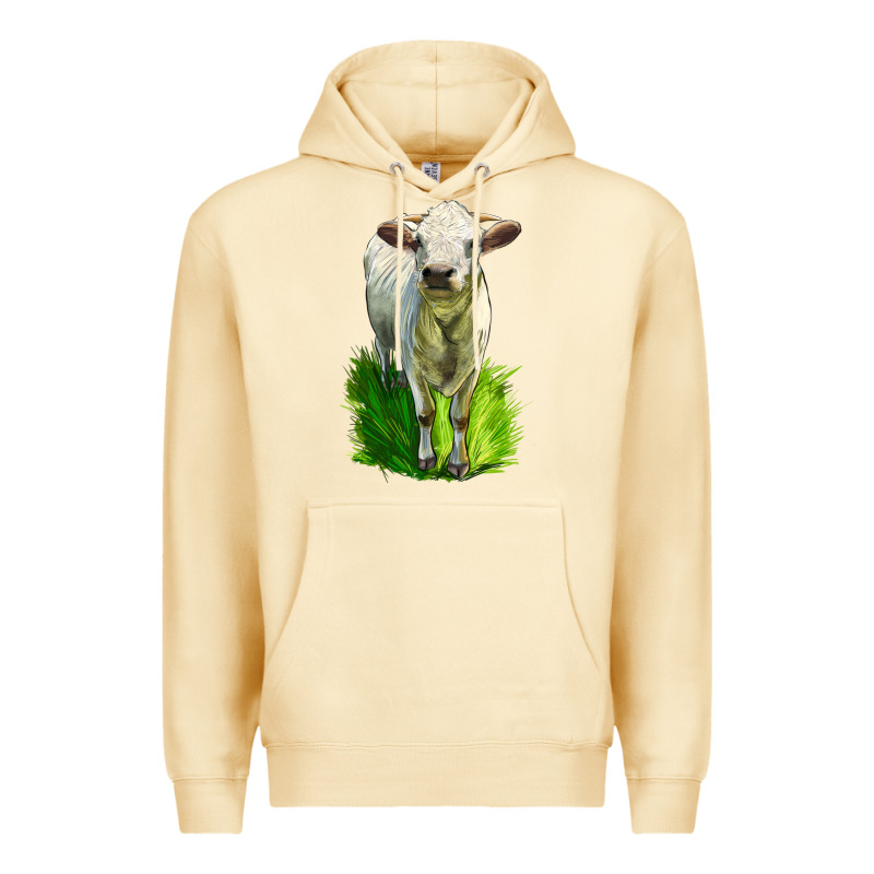 Charolais Heifer Premium Hoodie by LillyAllenDesigns | Teevron
