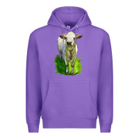 Purple Charolais Heifer Premium Hoodie - LillyAllenDesigns