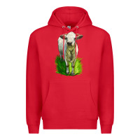 Red Charolais Heifer Premium Hoodie - LillyAllenDesigns