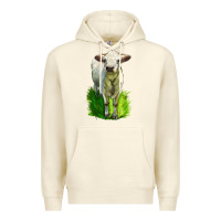 Sandshell Charolais Heifer Premium Hoodie - LillyAllenDesigns