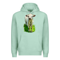 Seafoam Charolais Heifer Premium Hoodie - LillyAllenDesigns
