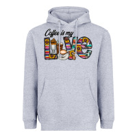 Heather Grey coffee İs mt love Heavyweight Hoodie - CowhideDigitalArt