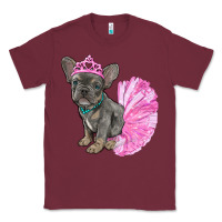 Burgundy Balerina French Bulldog With Tutu Classic Tee - RanaPortraitStore