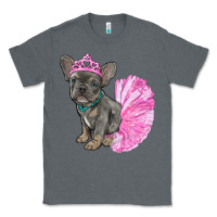Charcoal Heather Balerina French Bulldog With Tutu Classic Tee - RanaPortraitStore