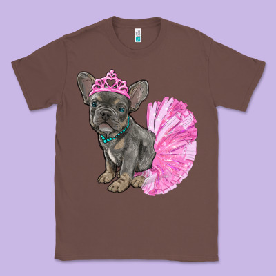 Balerina French Bulldog With Tutu Classic Tee Designed By Ranaportraitstore