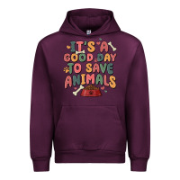 Mauve Wine it's a good day to save animals Urban Hoodie - MaliasSmallBusiness