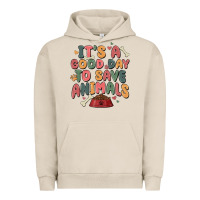 Pigment French Oak it's a good day to save animals Urban Hoodie - MaliasSmallBusiness