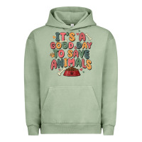 Pigment Oil Green it's a good day to save animals Urban Hoodie - MaliasSmallBusiness