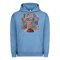 Pigment Pebble Blue it's a good day to save animals Urban Hoodie - MaliasSmallBusiness
