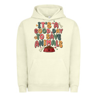 Pigment Pistachio it's a good day to save animals Urban Hoodie - MaliasSmallBusiness