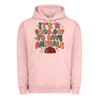 Pigment Salmon it's a good day to save animals Urban Hoodie - MaliasSmallBusiness
