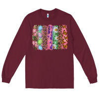 Burgundy Western Easter Brushstrokes Long Sleeve Tee - RanaPortraitStore