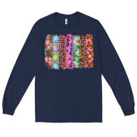 Navy Western Easter Brushstrokes Long Sleeve Tee - RanaPortraitStore