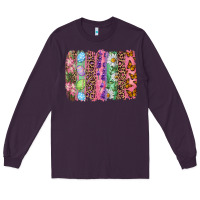 Plum Western Easter Brushstrokes Long Sleeve Tee - RanaPortraitStore