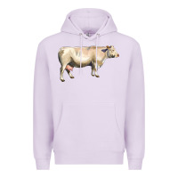 Lilac charolais cattle Premium Hoodie - LillyAllenDesigns