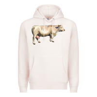 Pale Pink charolais cattle Premium Hoodie - LillyAllenDesigns