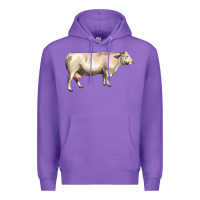 Purple charolais cattle Premium Hoodie - LillyAllenDesigns