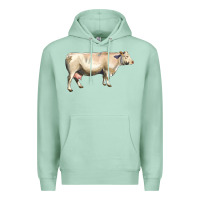 Seafoam charolais cattle Premium Hoodie - LillyAllenDesigns