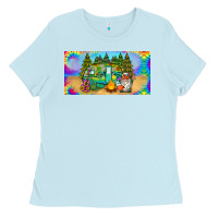 Baby Blue hippie soul license plate Ladies Tee - BarkalooDesign