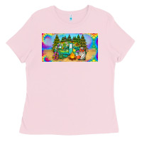 Bubblegum Pink hippie soul license plate Ladies Tee - BarkalooDesign