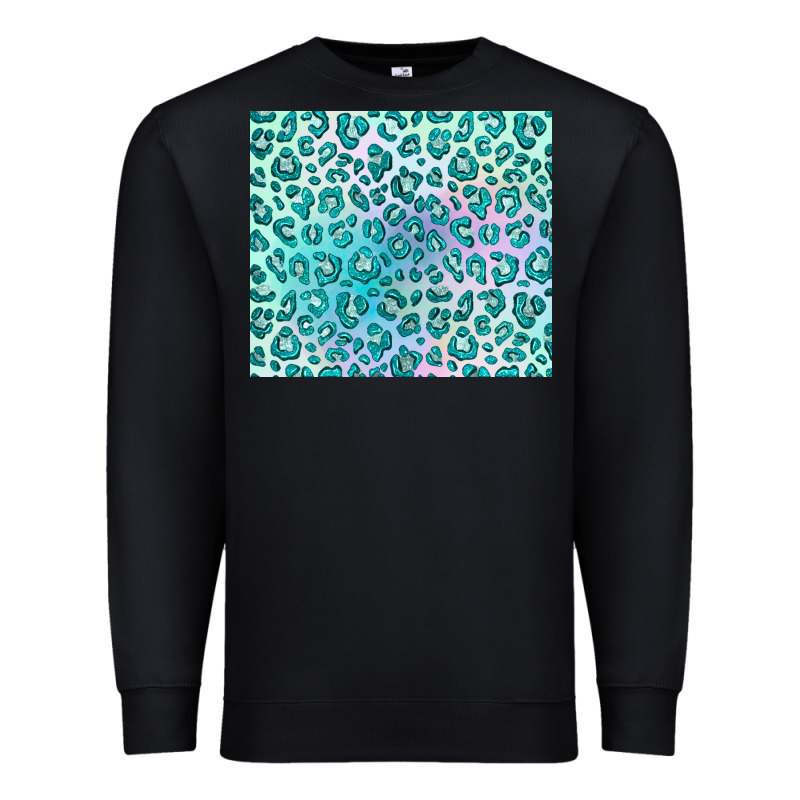 Turquoise Leopard Glitter Premium Sweatshirt by JahusDesignShop | Teevron