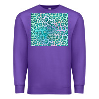 Purple turquoise leopard glitter Premium Sweatshirt - JahusDesignShop