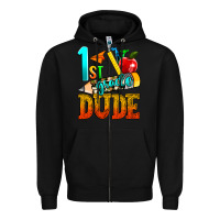 Black 1st grade dude Zipper Hoodie - texasbilliewilder
