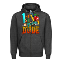 Charcoal Heather 1st grade dude Zipper Hoodie - texasbilliewilder