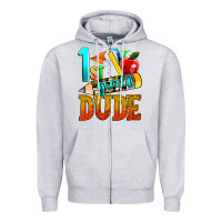 Heather Grey 1st grade dude Zipper Hoodie - texasbilliewilder