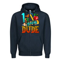 Navy 1st grade dude Zipper Hoodie - texasbilliewilder